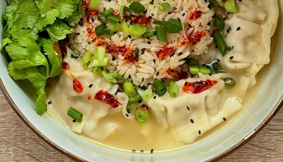 Dumpling Broth Rice Bowl